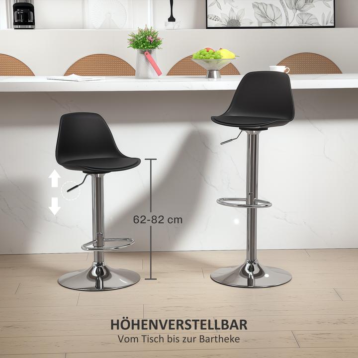 Produktbild Homcom Barhocker Kunstleder Schwarz