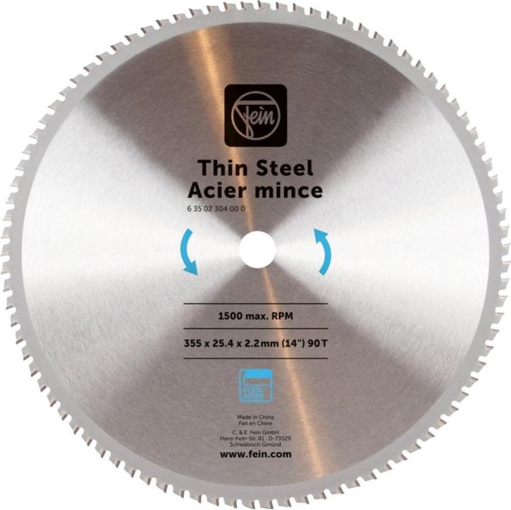 Immagine prodotto Fein Lama in acciaio piatto Ã˜355mm Z90 adatta per la sega MKAS 355 per copiare i metalli