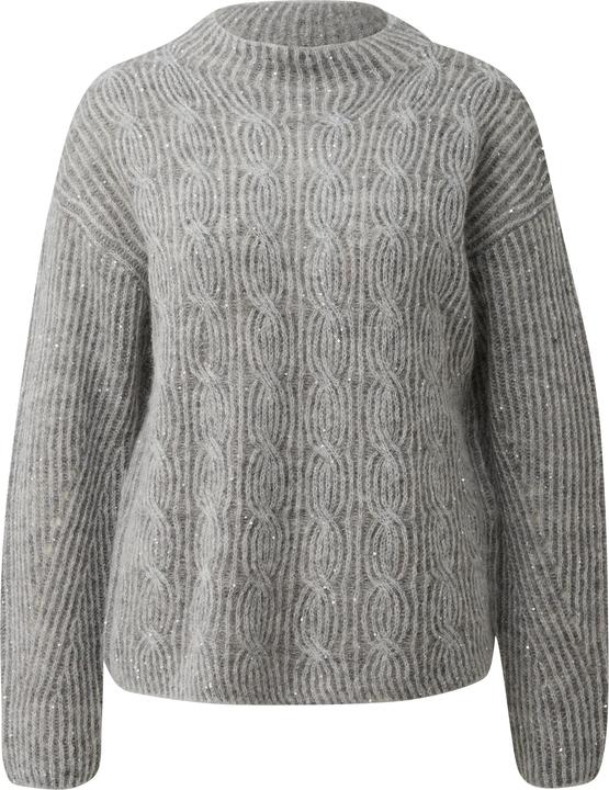 Produktbild s.Oliver Strickpullover Bicolor-Strickpullover: Relaxed Fit mit Pailletten & Zopfmuster (40)