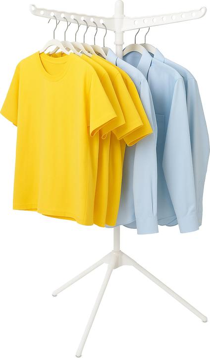 Relaxdays - Bügelwäscheständer für 27 Kleiderbügel, Weiss, 143 x 56 cm