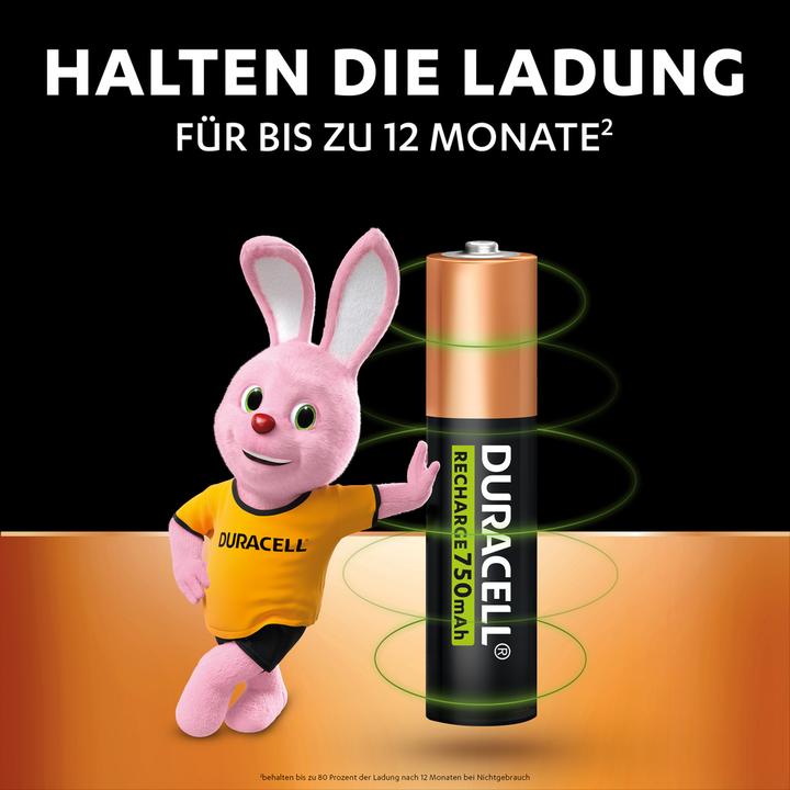 Produktbild Duracell Recharge Plus (4 Stk., AAA, 750 mAh)
