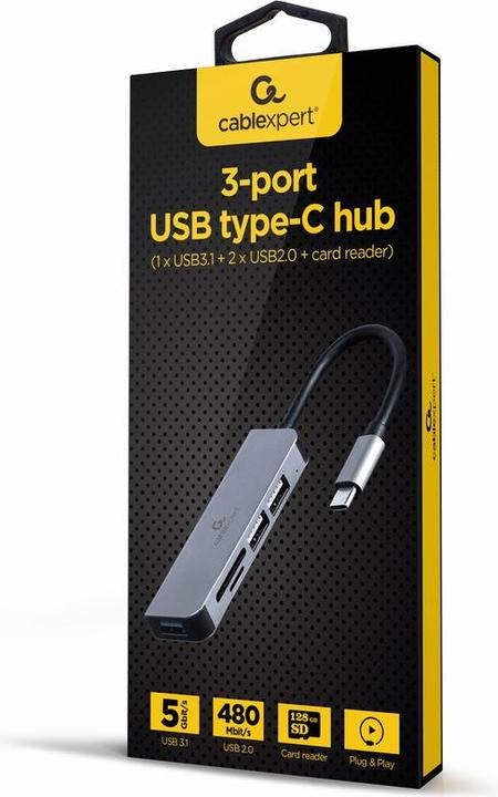 Actual product image Gembird USB Type-C 3-port USB hub (USB-C, 3 Ports)