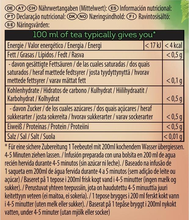 Valori nutrizionali e ingredienti Lipton Infusione Linden (26 g)
