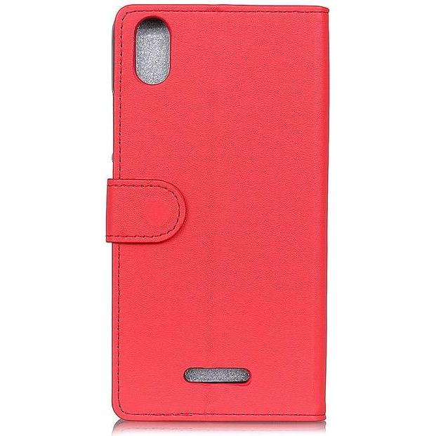 MU Classic Classic III Leder Bookcover Series (Wiko Y60), Smartphone Hülle, Rot