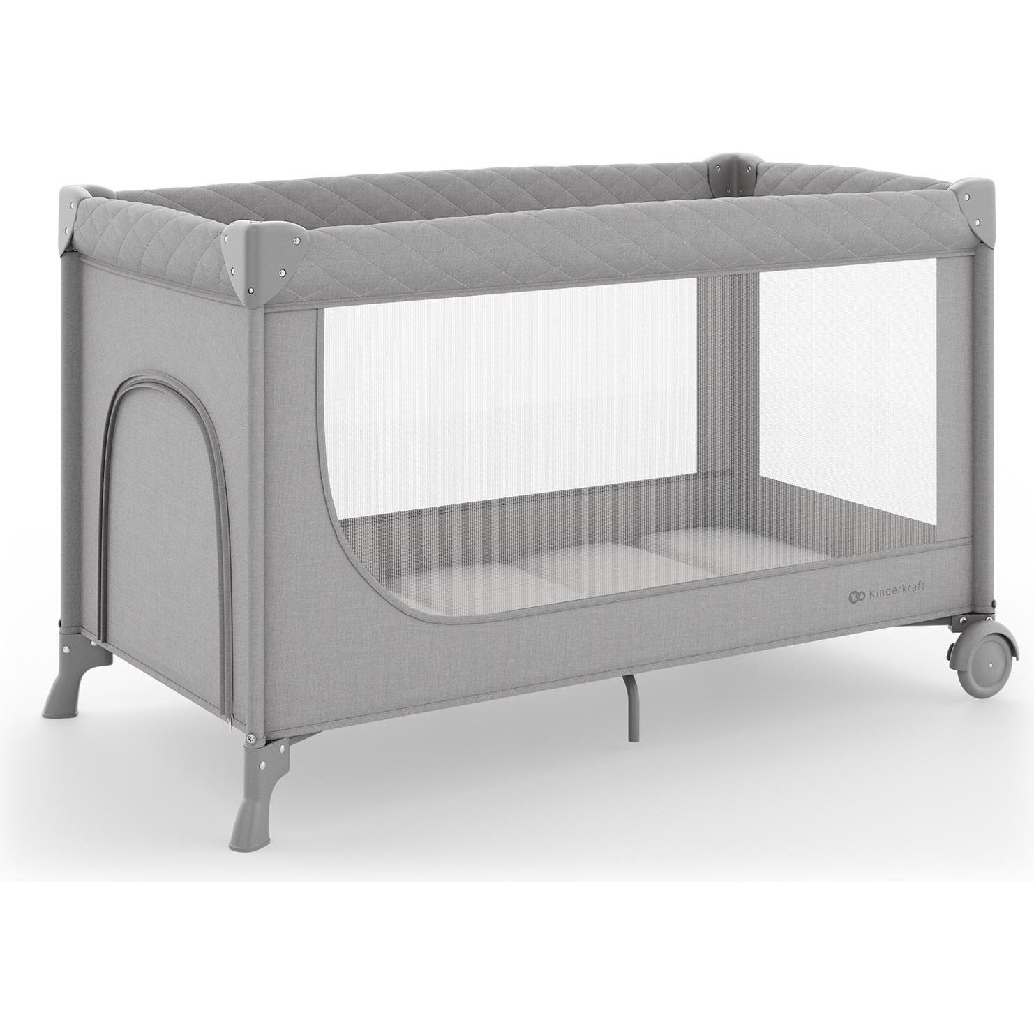 KinderKraft, Lettino da viaggio, travel cot LEODY UP grey