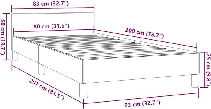 Actual product image vidaXL Bettgestell mit Kopfteil (80 x 200 cm)