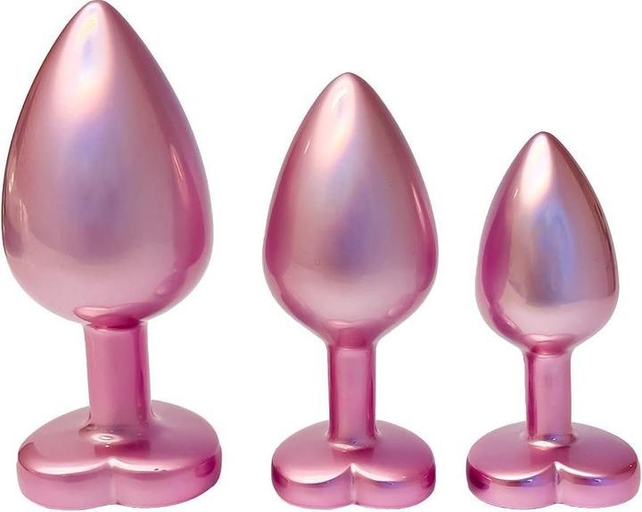 Dreamtoys DREAM TOYS SET Gleaming Love Plug korek analny Pearl Pink 3szt.