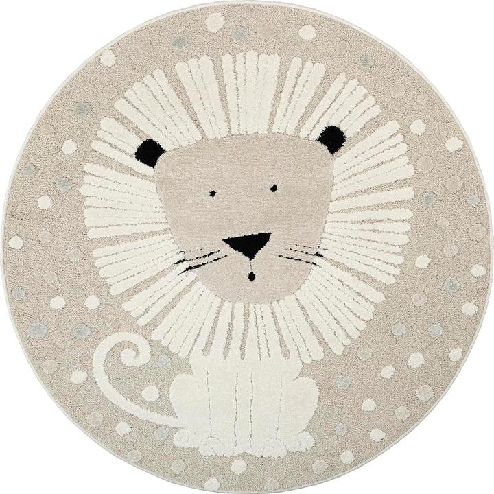 The Carpet Runder Kinderzimmerteppich Löwe mit 3D-Effekt (120 cm)