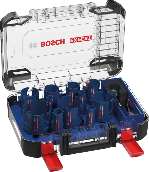 Bosch Professional Zubehör EXPERT Construction Material hole saw set 20/22/25/32/35/40/44/51/60/68/76 mm, 15 pcs. (20, 22, 25, 32, 35, 40, 44, 51, 60, 68, 76)