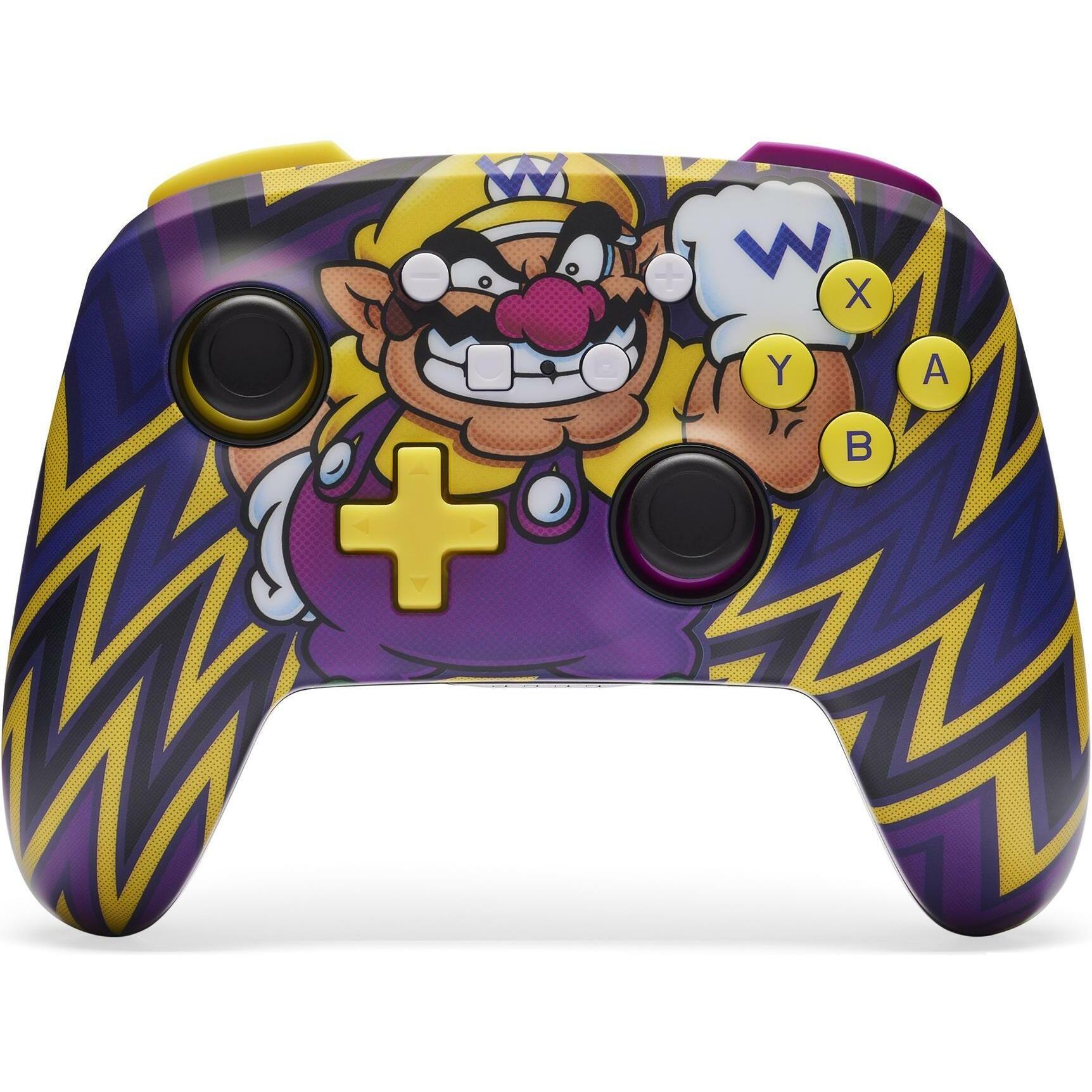 PowerA Enhanced Wireless Controller - Wario (Switch, Switch Lite, Switch OLED), Gaming Controller, Violett, Gelb