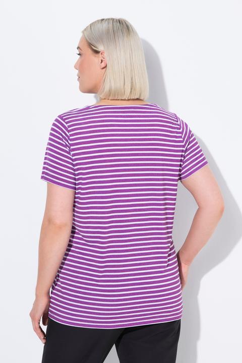 Immagine prodotto Ulla Popken Maglia classica e funzionale con righe, scollo a V e mezze maniche (42, 44)