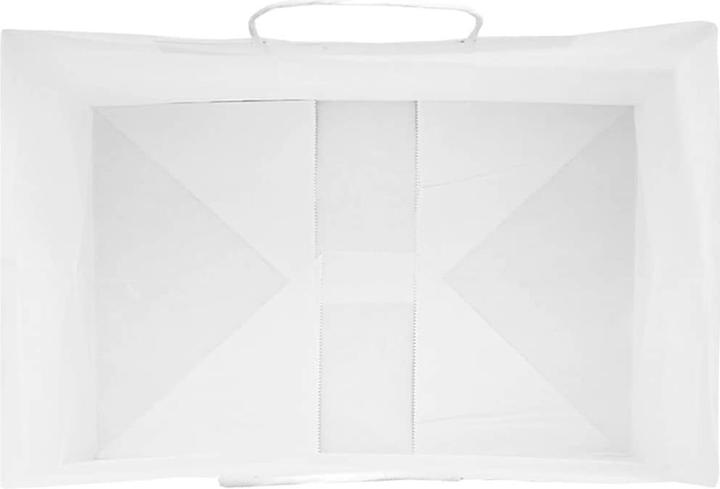 Produktbild VidaXL Kraftpapiertüten 50 Stk. mit Henkel Weiss 32x22x24 cm Papiertüte (Geschenktüte, 50 x)