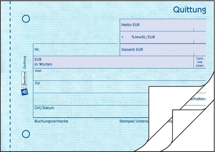Actual product image Avery Receipt VAT shown separately (50x)