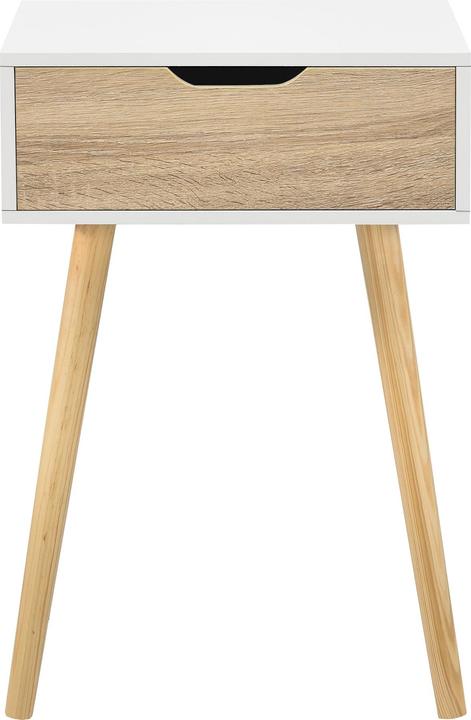 Image du produit En.Casa Table d'appoint Östersund (lot de 2) blanc/chêne (29.50 x 40 x 60 cm)