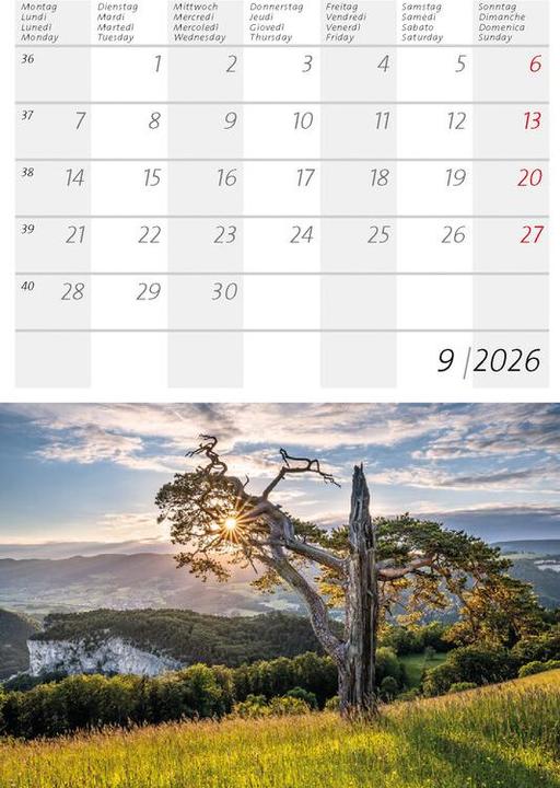 Produktbild Kleiner Schweizer Kalender 2026 (Harter Einband, Deutsch, Französisch, Italienisch)
