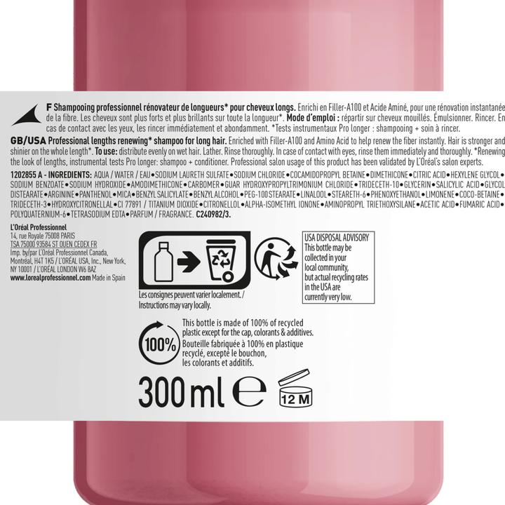 Actual product image L'Oréal Professionnel Série Expert Pro Longer - Professional (300 ml, Liquid shampoo)