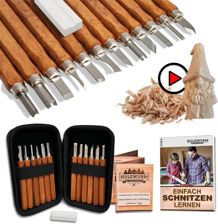 Produktbild Holzwurm Holz-Schnitzwerkzeug Set (2.50 cm)