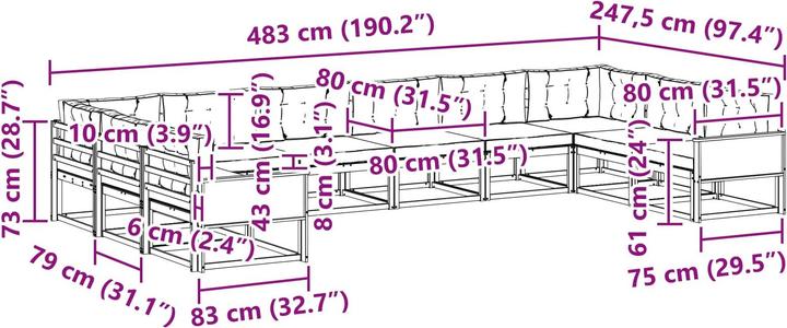 Produktbild vidaXL Outdoor-Sofa