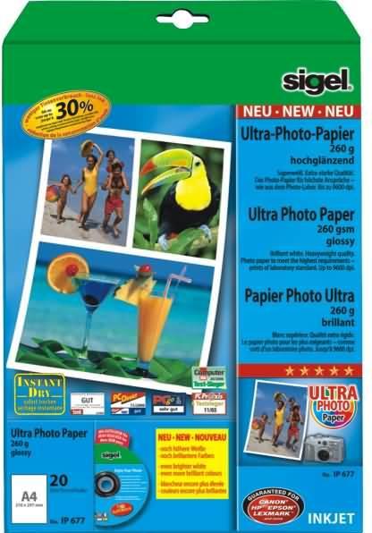 Produktbild Sigel Inkjet Ultra (260 g/m², A4, 20 Stk.)