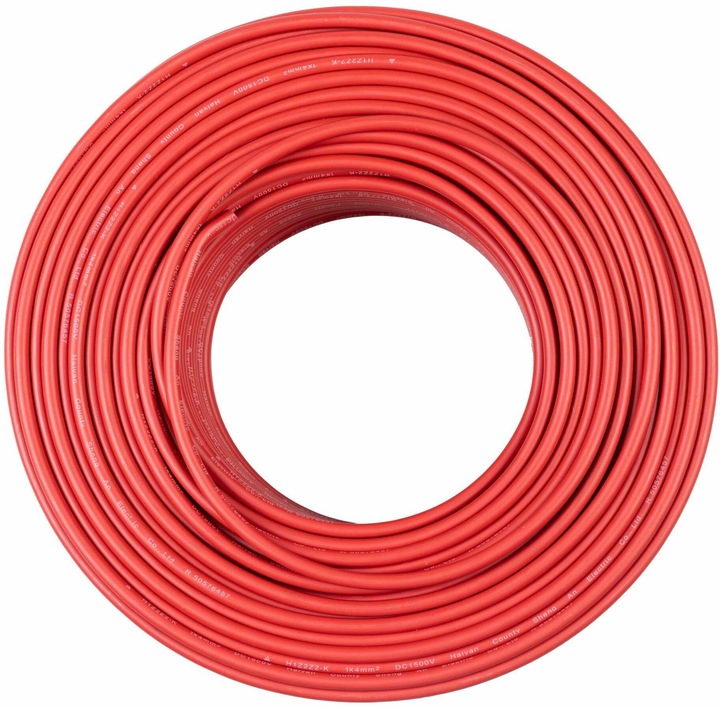 Furber.power Anschlusskabel 4 mm² ohne Stecker, Rolle 100 m, Rot (Solarkabel)