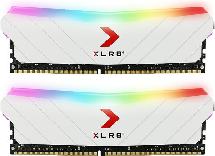 Actual product image PNY XLR8 Gaming EPIC-X RGB, 16 GB, 2 x 8 GB, DDR4, 3200 MHz, 288-pin DIMM, White (2 x 8GB, 3200 MHz, DDR4-RAM, DIMM)