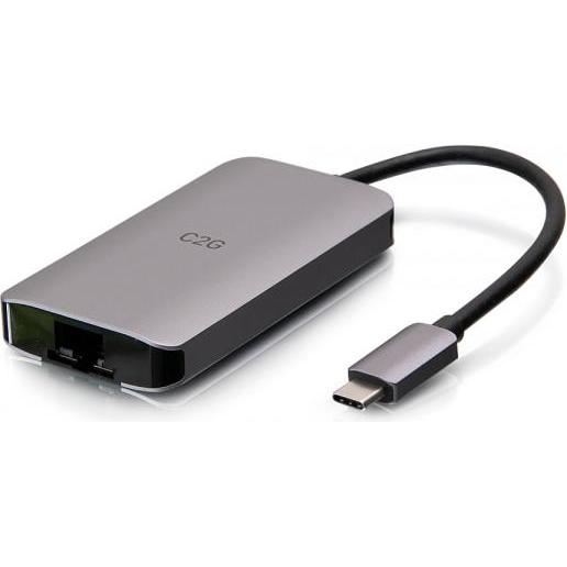 C2G USB C Dock with HDMI, USB, Ethernet, USB C & Power Delivery up to 100W (USB-C, 4 Ports), Dockingstation + USB Hub, S...
