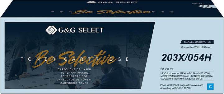Image du produit G&G Toner de rechange HP 203X Compatible Cyan CF541X/Cartridge 054H Cyan GS-HCF541