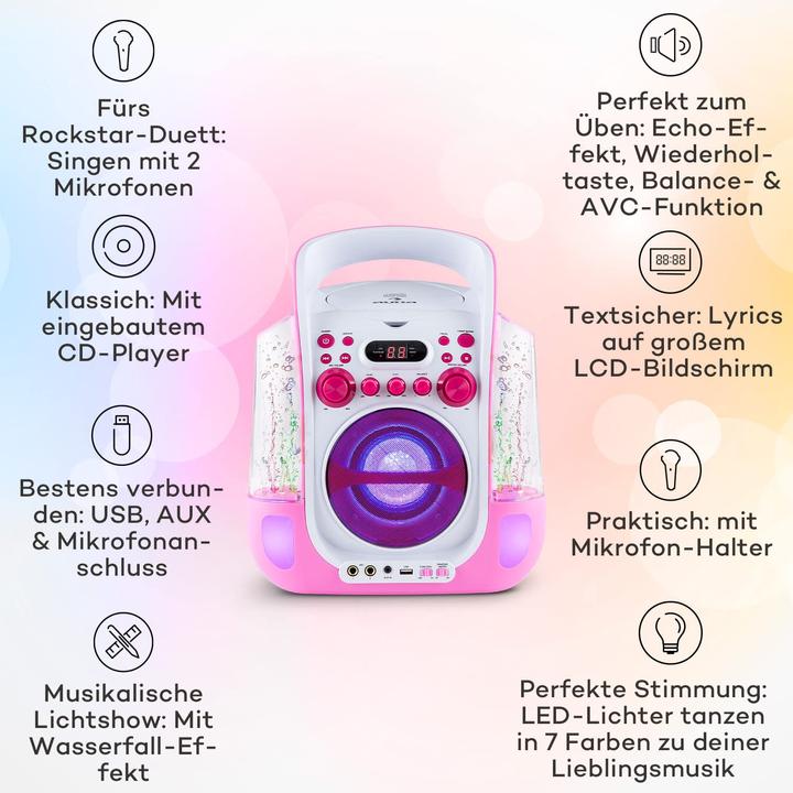 Image du produit Auna Système karaoké, rose