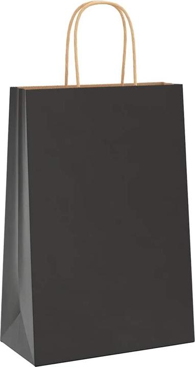 Produktbild vidaXL Kraftpapiertüten 50 Stk. mit Henkel Schwarz 22x11x31 cm Papiertüte (Geschenktüte, 50 x)