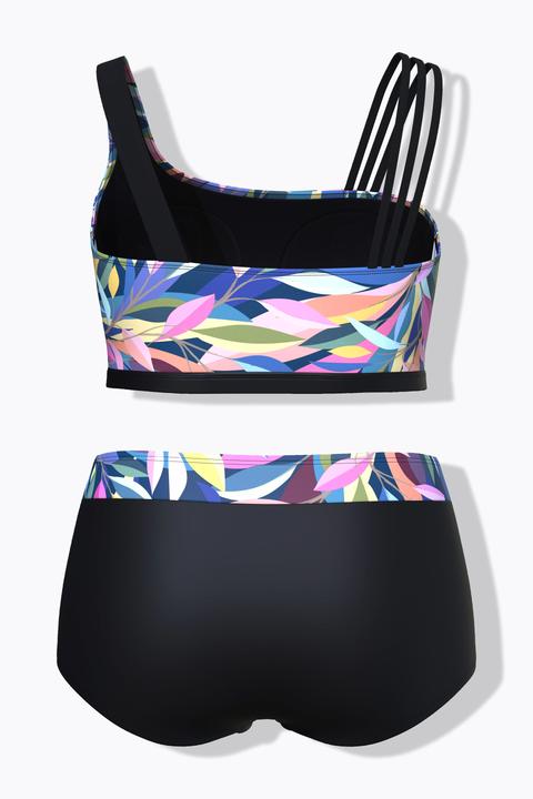 Actual product image Ulla Popken Split Strap Leaf Print Bikini Set (46)