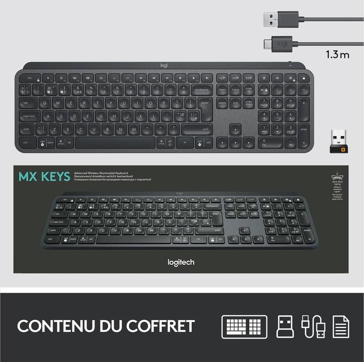 Produktbild Logitech MX Keys (CH, Kabellos)