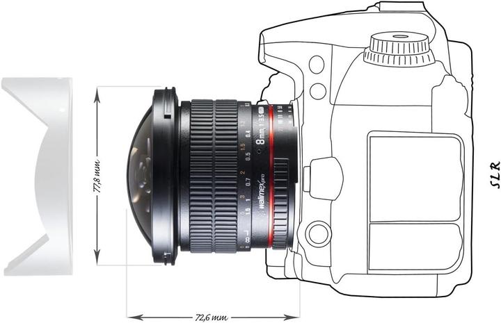 Produktbild Walimex pro Pro 8mm f/3.5 II Fisheye, Nikon (Nikon F, APS-C / DX)