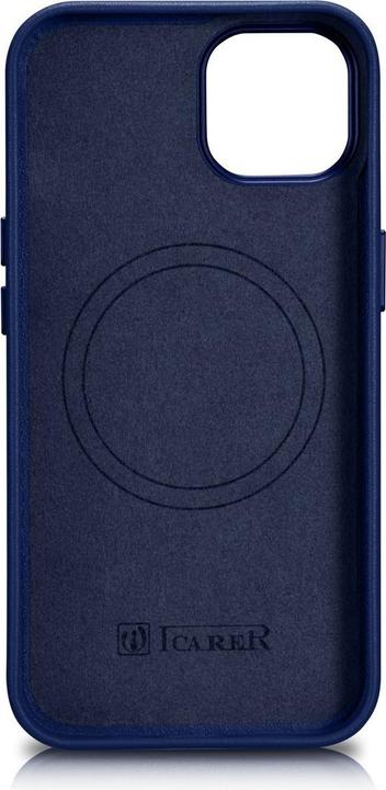 Image du produit iCarer Case Leather cover for iPhone 14 case made of natural leather blue (WMI14220705-BU) (MagSafe (Apple iPhone 14)
