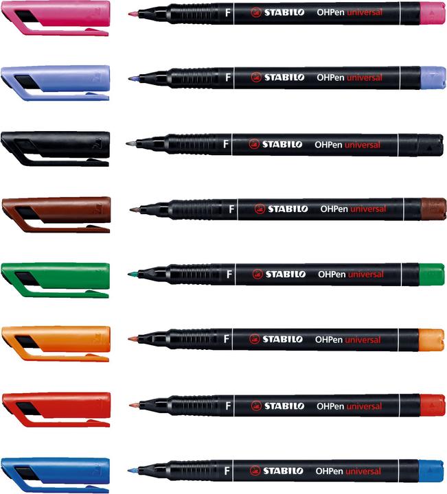 Image du produit STABILO Stylo pour transparents OHPen universal F permanent 10 pièces, vert (Noir, Vert, 0.70 mm, 10 x)