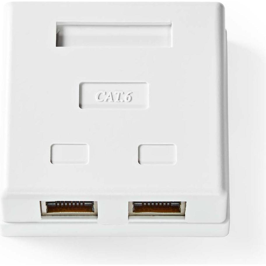 Nedis, Steckdose, Netzwerk-Wanddose - An der Wand - 2-Port Port(s) - STP CAT6 - Gerade - Buchse - Vergoldet - PV