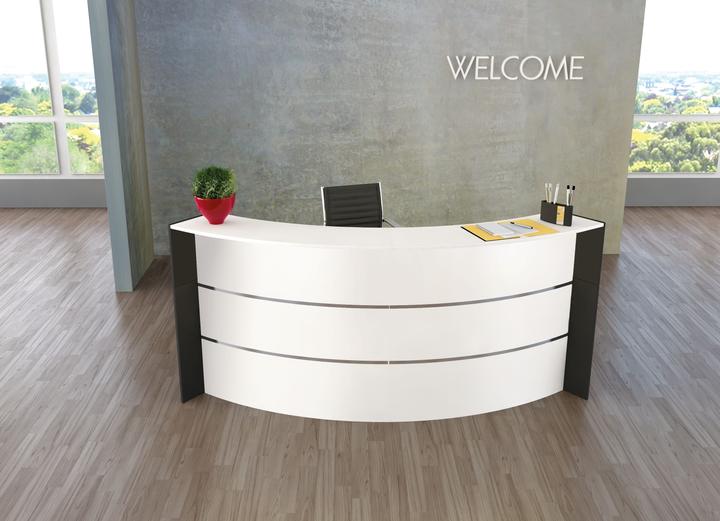 Actual product image Kerkmann BARI reception desk white, anthracite 257.5 x 122.5 x 112.0 cm (257.50 x 122.50 x 112 cm)