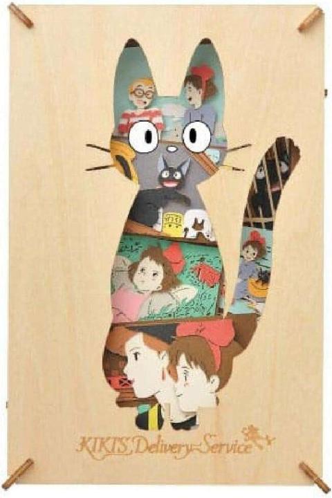 Image du produit Ensky Ghibli - Kiki la petite sorcière - Théâtre de papier style bois Silhouette de Jiji