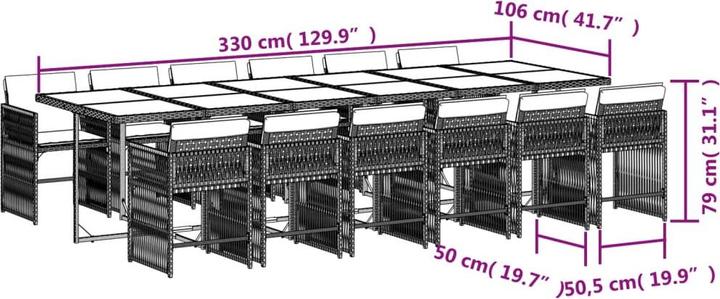 Actual product image vidaXL Garten Essgruppe (106 cm)