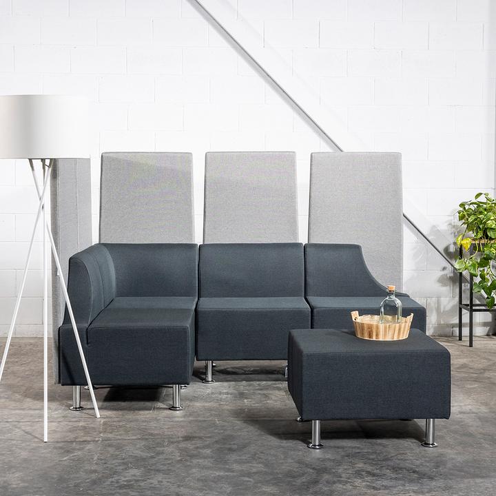 Produktbild Rocada Soft Eck-Modul Sofa mit Rückenlehne schwarz (Ecksofa)