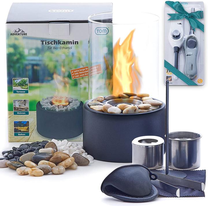 TOM Caminetto da tavolo (16 x 16 x 26,5 cm)