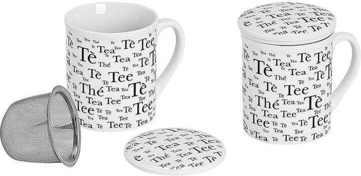 Produktbild G. Wurm Teebecher Tee mit Deckel und Metallsieb sortiert 300 ml 10,3cm weiss (300 ml, 1 x)