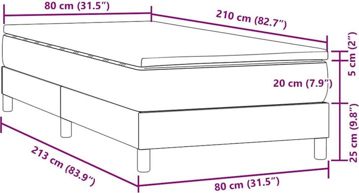 Actual product image vidaXL Boxspringbett (80 x 210 cm)