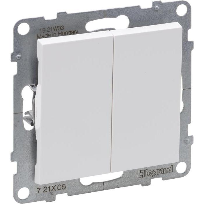 Legrand, Lichtschalter + Storenschalter, 2g One-Way Switch Auto Terminals White