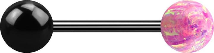Immagine prodotto Star Piercing Micro bilanciere nero con palla e palla rosa opalino (senza ottone, Acciaio chirurgico 316L)