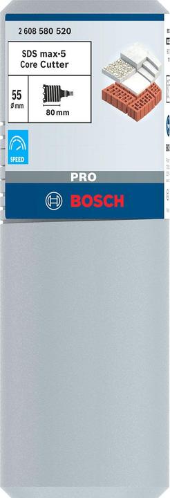 Produktbild Bosch Professional Zubehör PRO SDS max-5 Core Cutter, 55 x 80 x 109 mm (55 mm)