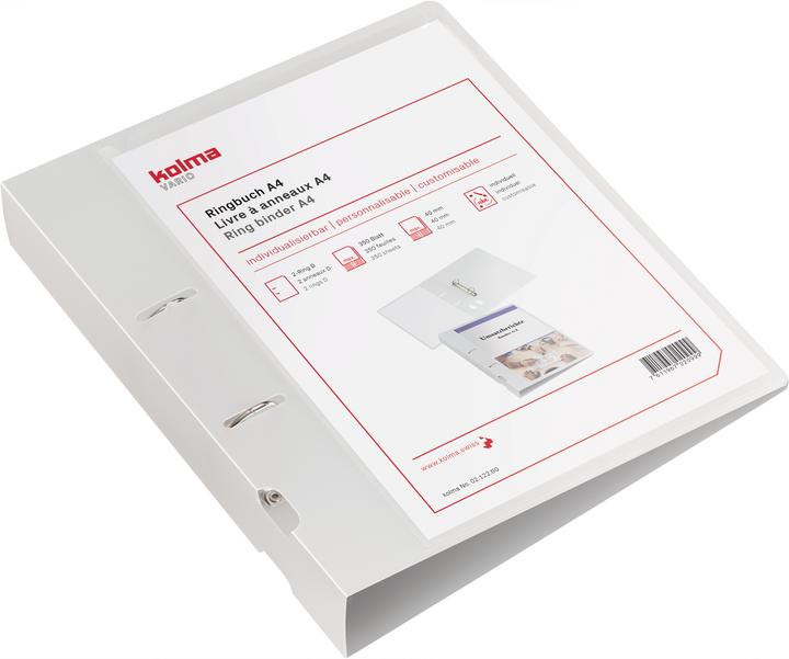 Produktbild Kolma Ringbuch Vario A4 2 Ringe Füllhöhe 4 cm farblos (A4, 40 mm, 1 Stk.)