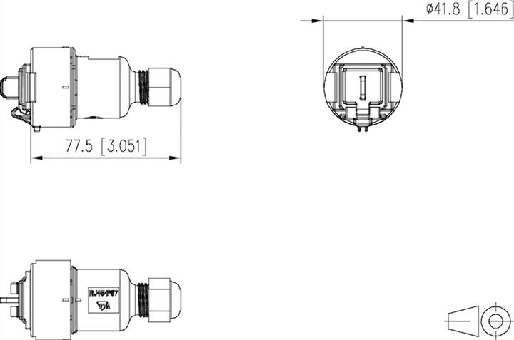 Produktbild Metz CONNECT 1309515003-E - RJ-45 - 6a - Grau - IP67 - 1 Stück(e) (Netzwerk Kupplung)