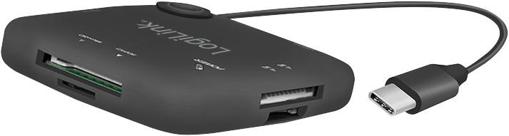 Produktbild LogiLink UA0344 - USB Typ-C OTG (On-The-Go) Multifunktions-Hub und Kartenleser (USB-C, 3 Ports)