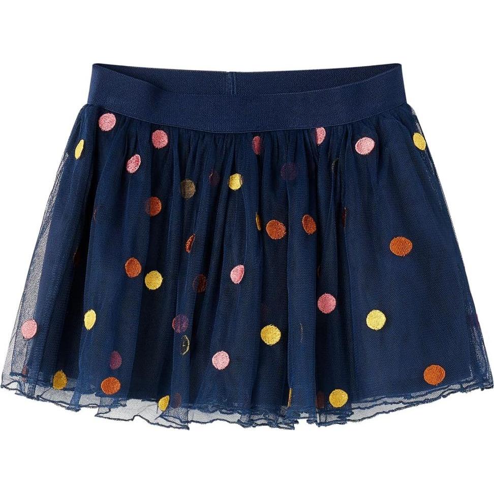 VidaXL, Jungen, Röcke, Kinder-Tüllrock mit Punktmuster Marineblau 128,Material, Blau, (128)
