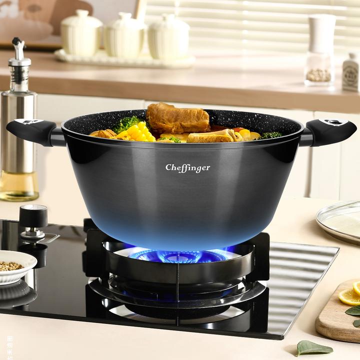 Produktbild JTI Set bestehend aus 10 Teilen - Töpfe, Bratpfannen und Kochtopf (Pfannenset + Topfset, Chromstahl, 28 x 24 cm)